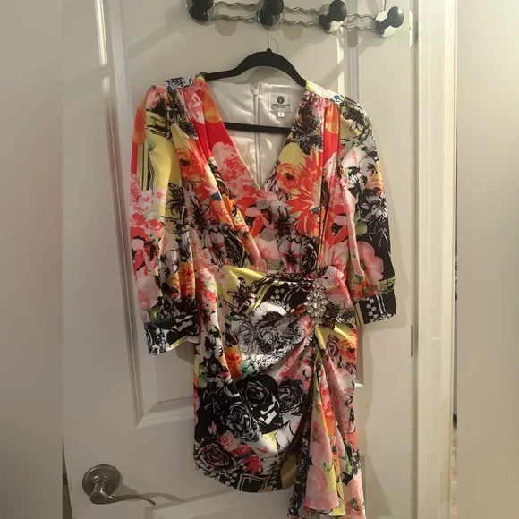 Comino Couture London Drape Silk Designer Dress - Picture 7 of 11